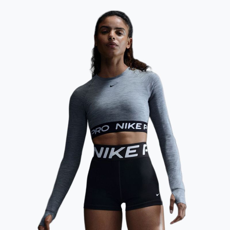 Top treningowy longsleeve damski Nike Pro 365 Dri-Fit smoke grey/heather
