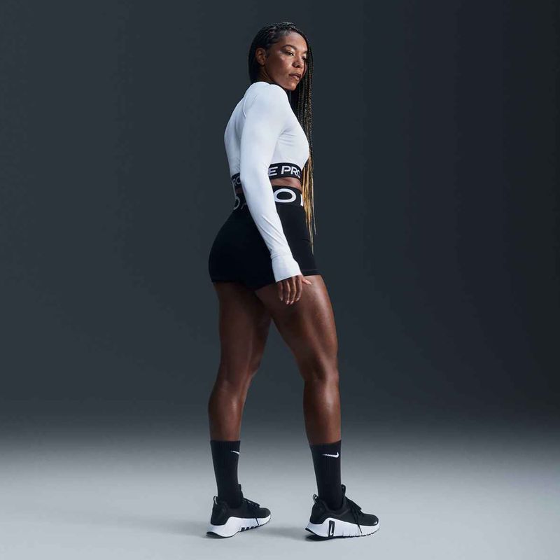 Spodenki damskie Nike Pro Sculpt High Waisted 3" Biker black/white 11