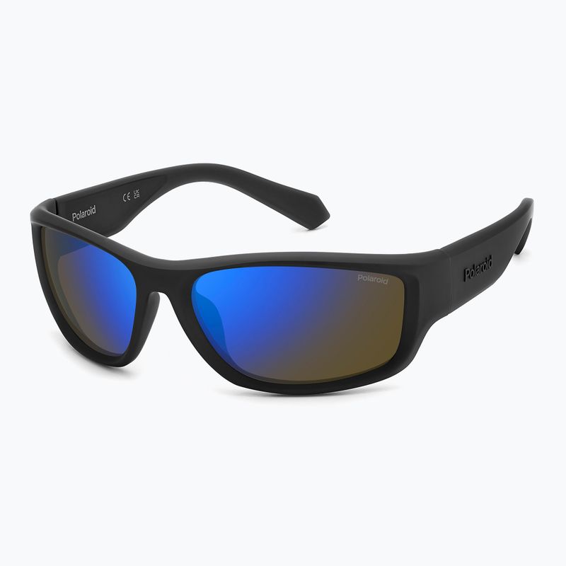 Okulary przeciwsłoneczne męskie Polaroid PLD 2166/S matte black blue/blue mirror polarized 2