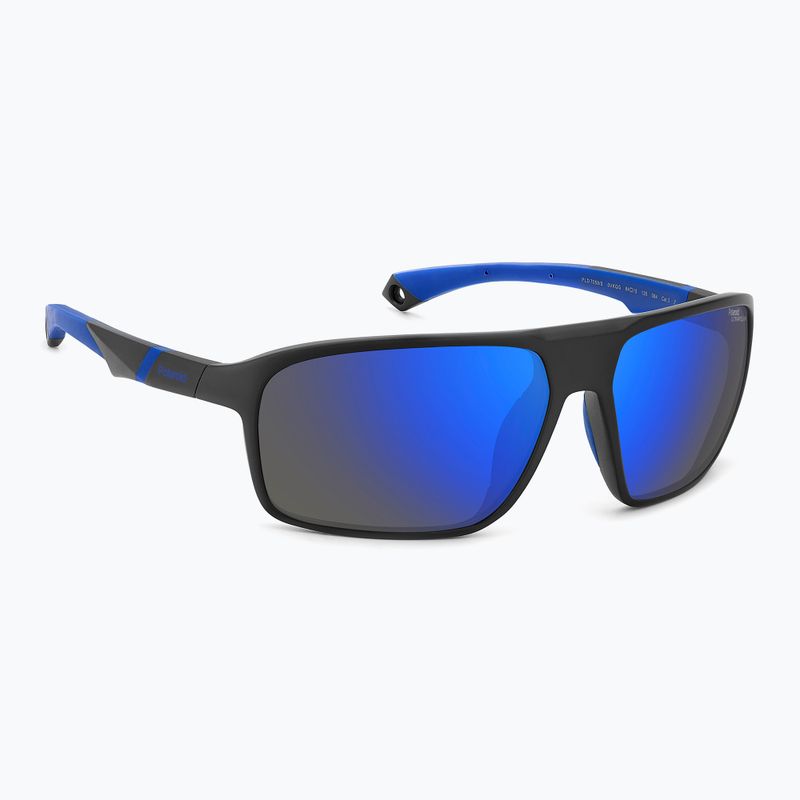 Okulary przeciwsłoneczne męskie Polaroid PLD 7058/S matte black blue/blue mirror polarized hc