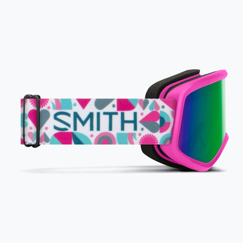 Gogle narciarskie Smith Snowday Jr vivid pink hearts/green sol-x mirror 4