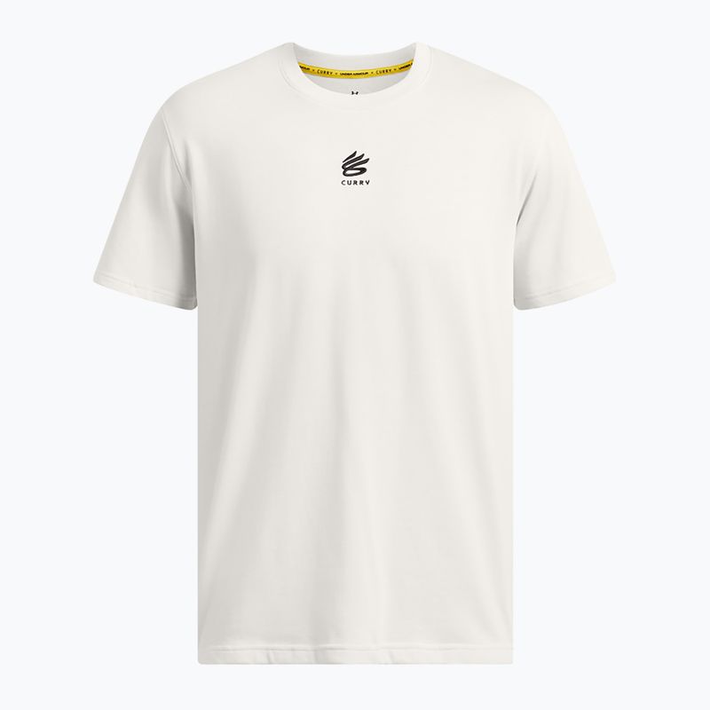 Koszulka męska Under Armour Curry Hvyweight Logo Tee white clay/black