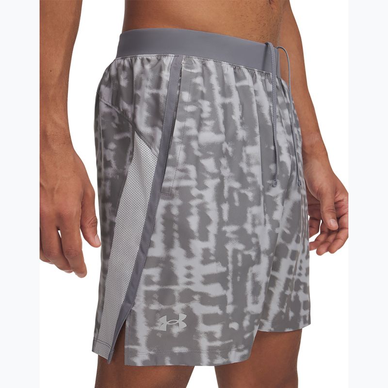 Spodenki do biegania męskie Under Armour Launch 7" Print mod gray steel/reflective 4