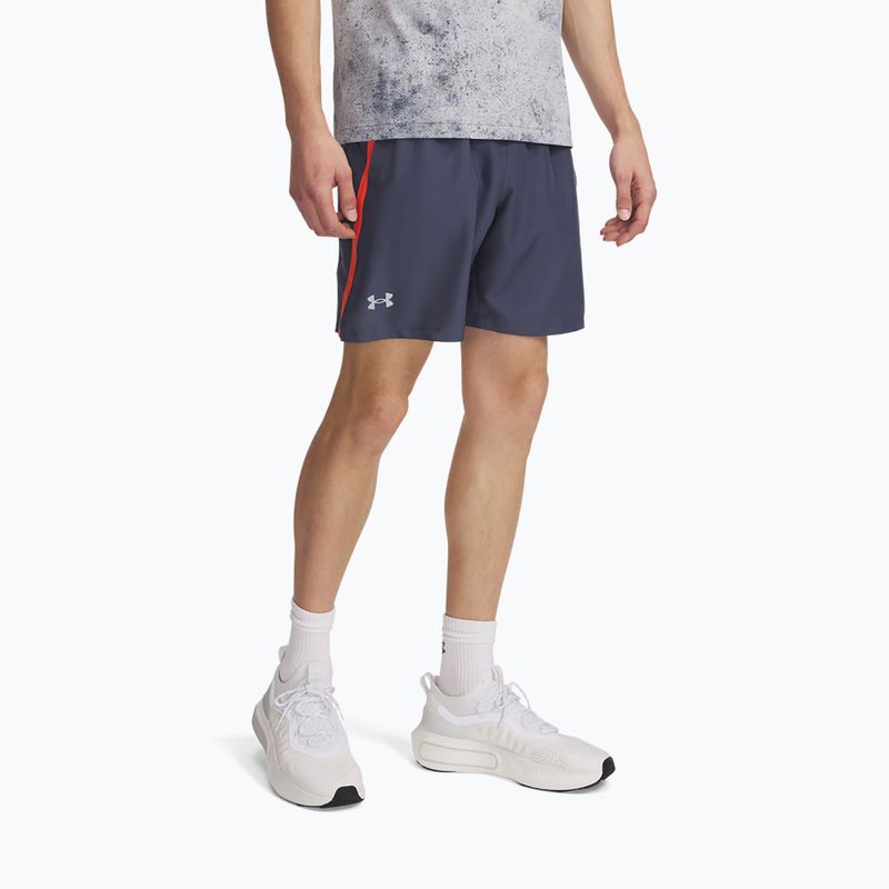 Spodenki do biegania męskie Under Armour Launch 7" downpour gray/fire/reflective
