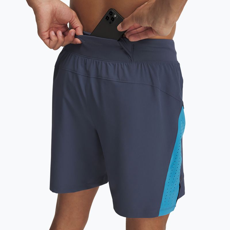 Spodenki do biegania męskie Under Armour Launch Pro 7" downpour gray/ether blue/reflective 4