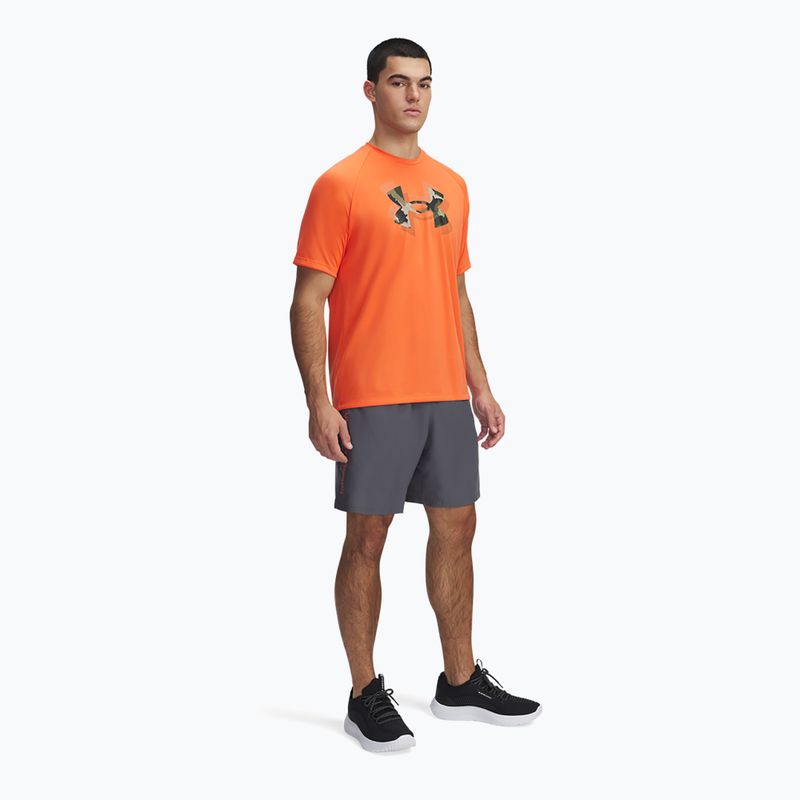 Spodenki treningowe męskie Under Armour Woven Wordmark castlerock/fire 2