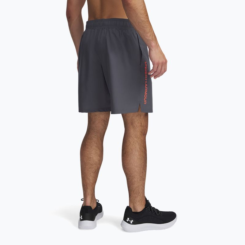 Spodenki treningowe męskie Under Armour Woven Wordmark castlerock/fire 3