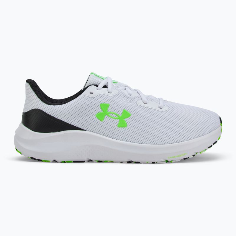 Buty do biegania męskie Under Armour Charged Pursuit 4 white/black/hyper green 2