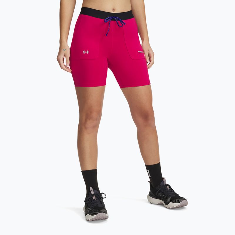 Spodenki damskie Under Armour Trail Run Fitted shaded fuchsia/black 5