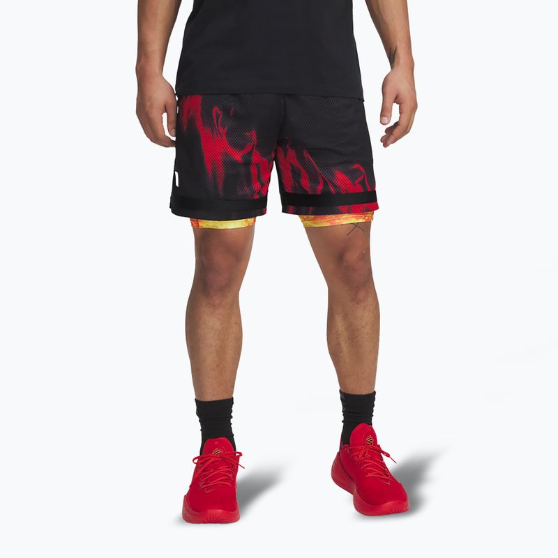 Spodenki koszykarskie męskie Uder Armour Curry Statement I black/fire