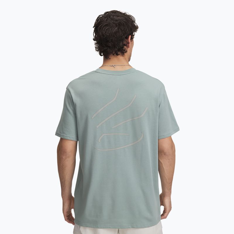 Koszulka koszykarska męska Under Armour Curry Heavyweight Trend Tee silica green/silica green 2