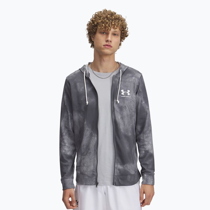 Bluza męska Under Armour Rival Terry Printed FZ castlerock/onyx white