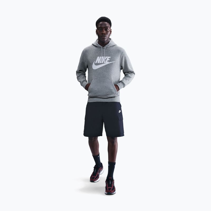 Bluza męska Nike Club Pullover Hoodie dark grey heather/light smoke grey/white 2