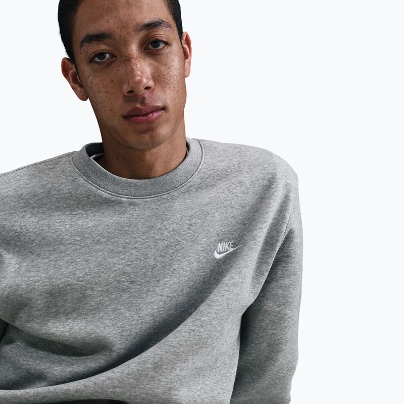 Bluza męska Nike Club Fleece Crew dark grey heather/white 4