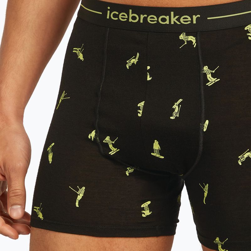 Bokserki termoaktywne męskie icebreaker Anatomica Snow Day black/peridot/aop 5