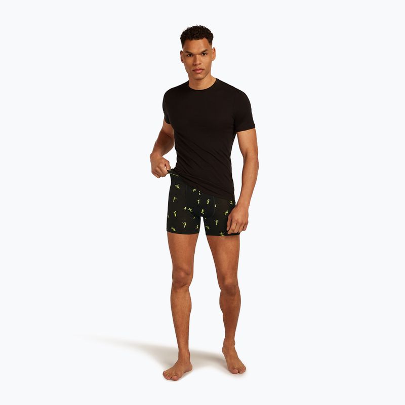 Bokserki termoaktywne męskie icebreaker Anatomica Snow Day black/peridot/aop 7