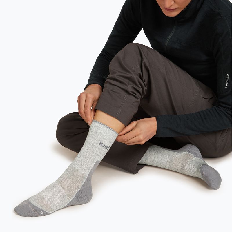 Skarpety damskie icebreaker Merino Hike+ Light Crew blizzard heather/alloy 3