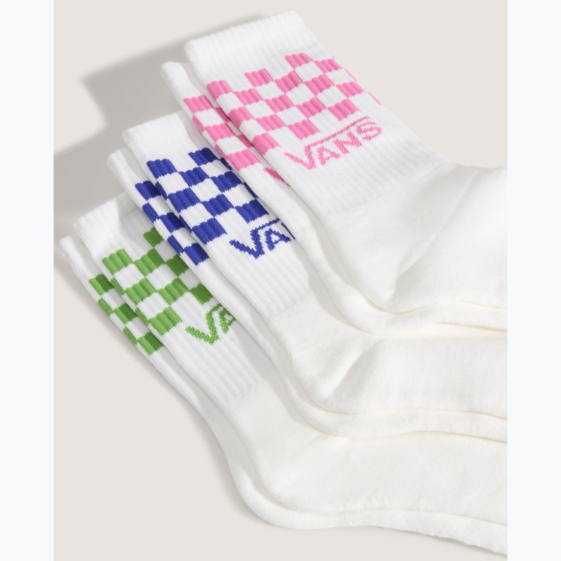 Skarpety Vans Classic Check Crew 3 pary pink fizz 3