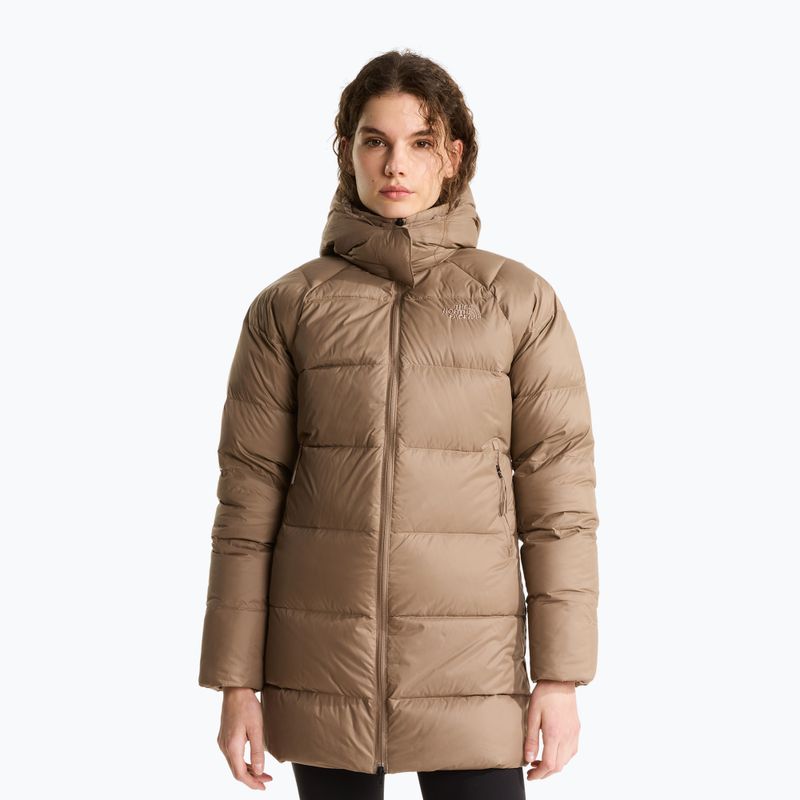 Płaszcz puchowy damski The North Face Hydrenalite City Down Hooded garnet