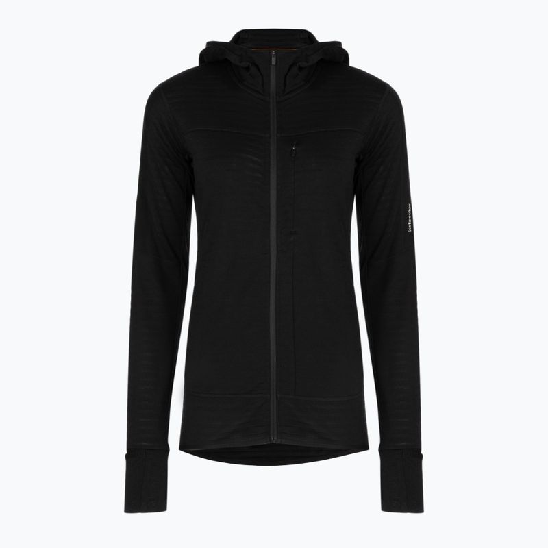 Bluza trekkingowa damska Icebreaker Merino 300 Realfleece Descender Zip Hoodie black