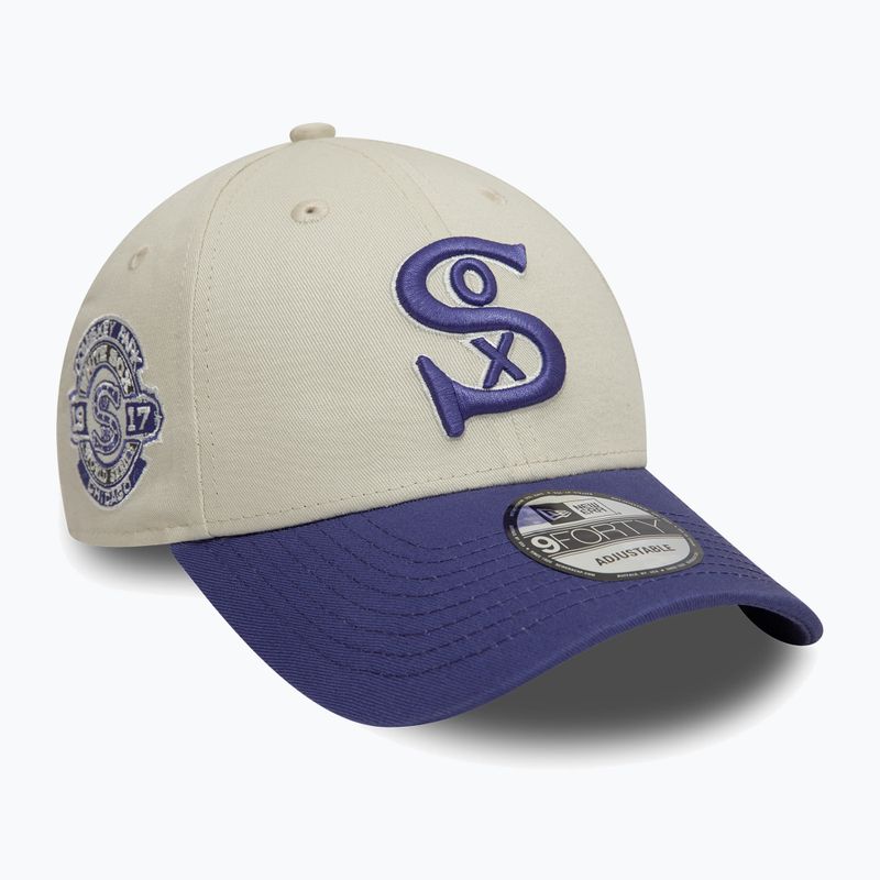 Czapka z daszkiem New Era WS Patch 9Forty Chicago White Sox light beige