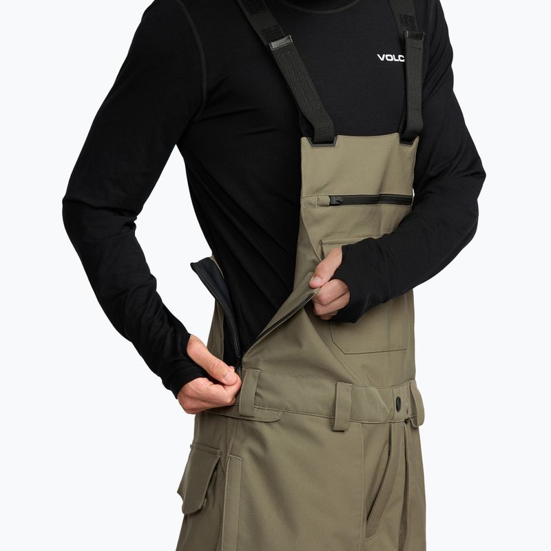 Spodnie snowboardowe męskie Volcom Roan Bib Overall military 8
