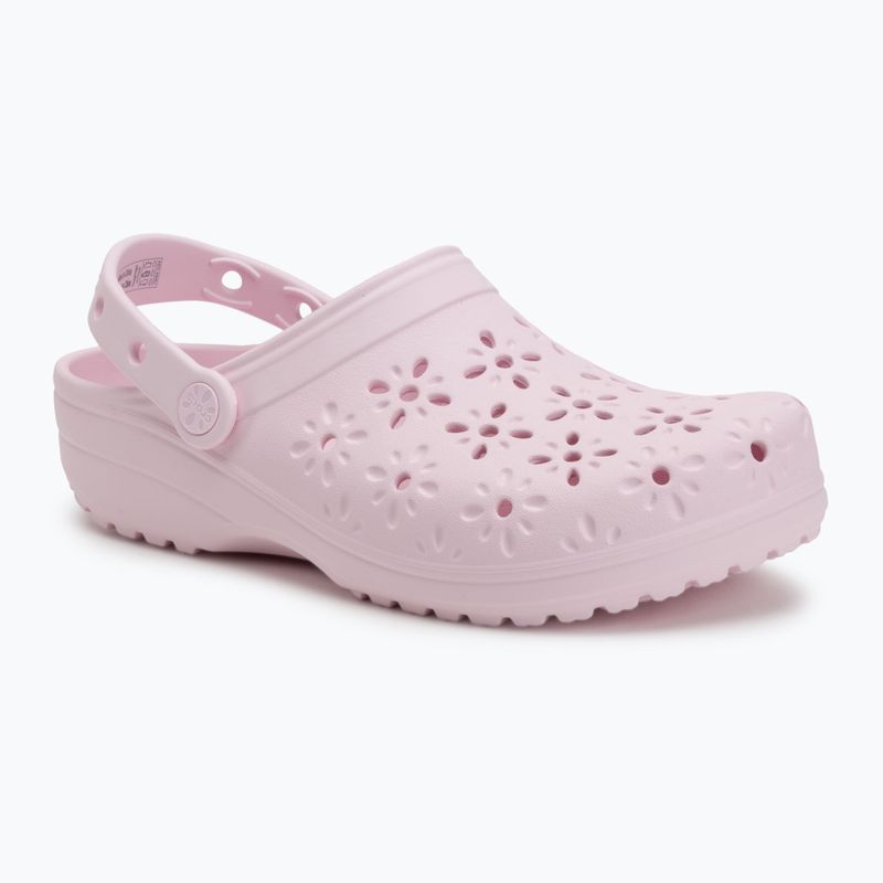 Klapki Crocs Classic Floral Cutout Clog pink milk 2