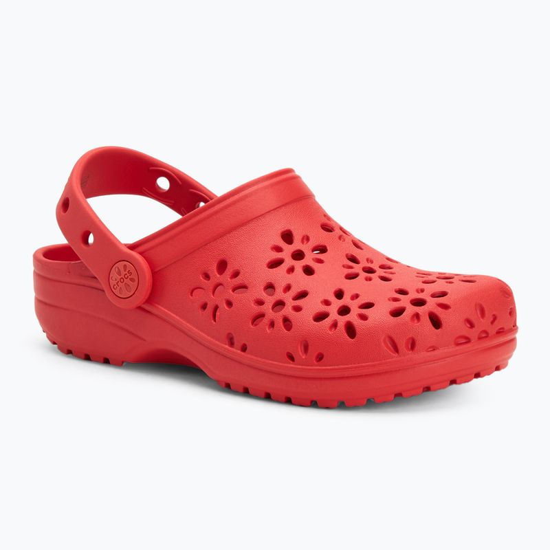 Klapki dziecięce Crocs Classic Floral Cutout Clog Kids cherry red 2