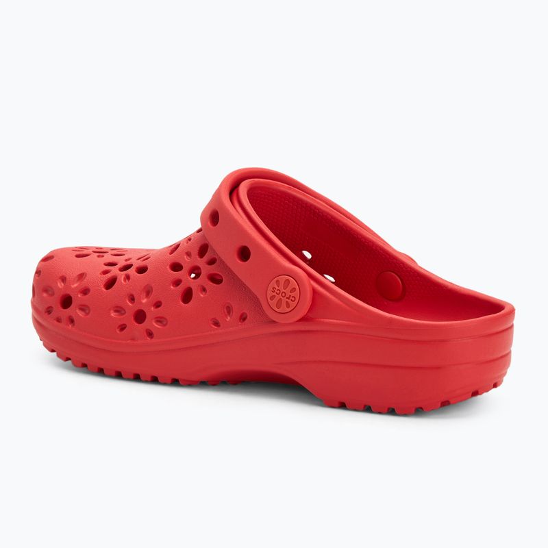 Klapki dziecięce Crocs Classic Floral Cutout Clog Kids cherry red 4