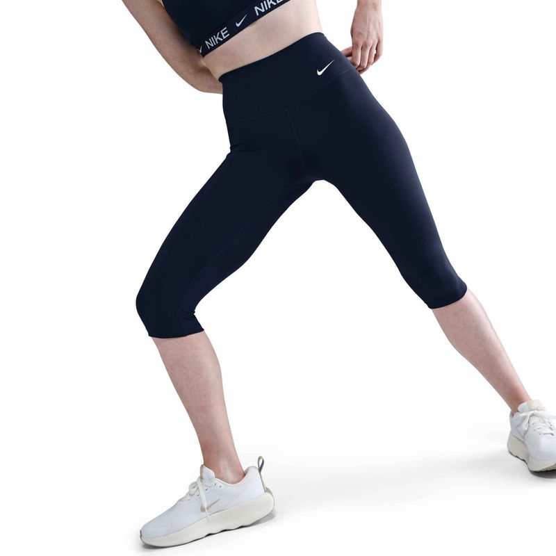 Legginsy damskie Nike One High Waisted Capri midnight navy/white 4