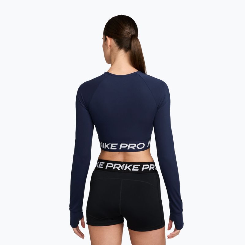 Top treningowy longsleeve damski Nike Pro 365 Dri-Fit midnight navy/white 2