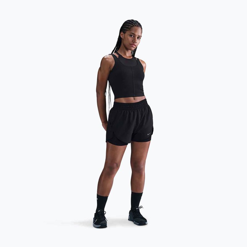 Top treningowy damski Nike One Fitted Dri-Fit Cropped Tank black/dark smoke grey 2