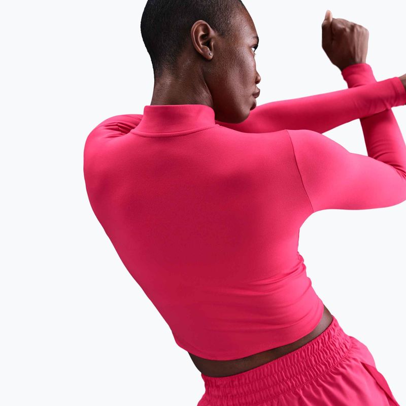 Longsleeve damski Nike One Fitted Dri-Fit 1/4 Zip Mid Layer rush pink/white 4
