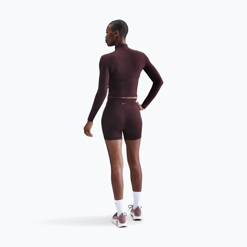 Longsleeve damski Nike One Fitted Dri-Fit 1/4 Zip Mid Layer burgundy crush/white 3