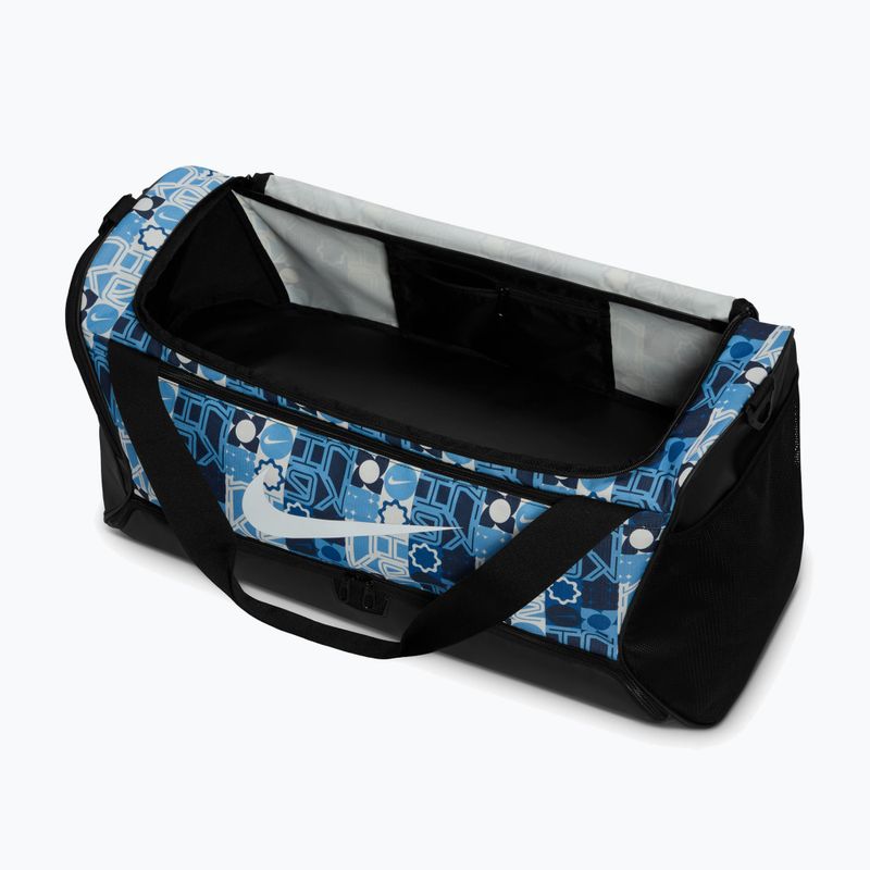 Torba treningowa Nike Brasilia 9.5 Aop 60 l university blue/black/white 5