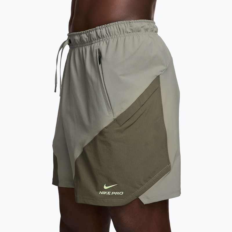Spodenki męskie Nike Pro Training Dri-Fit 6" light army/medium olive/light liquid lime 3