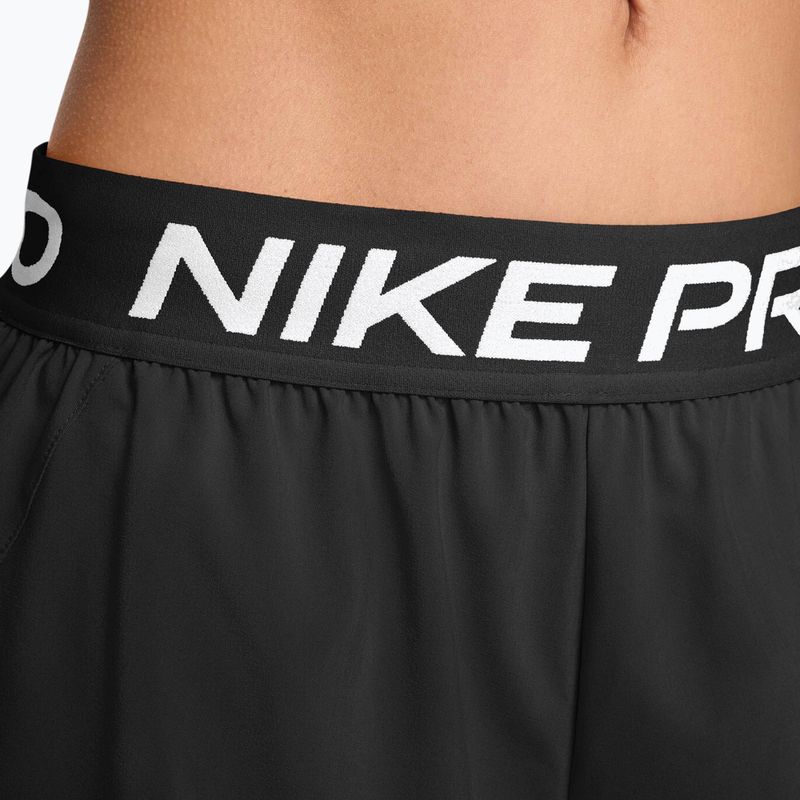 Spodenki treningowe damskie Nike Pro Dri-Fit Mid-Rise Brief-Lined 3" black/white 4