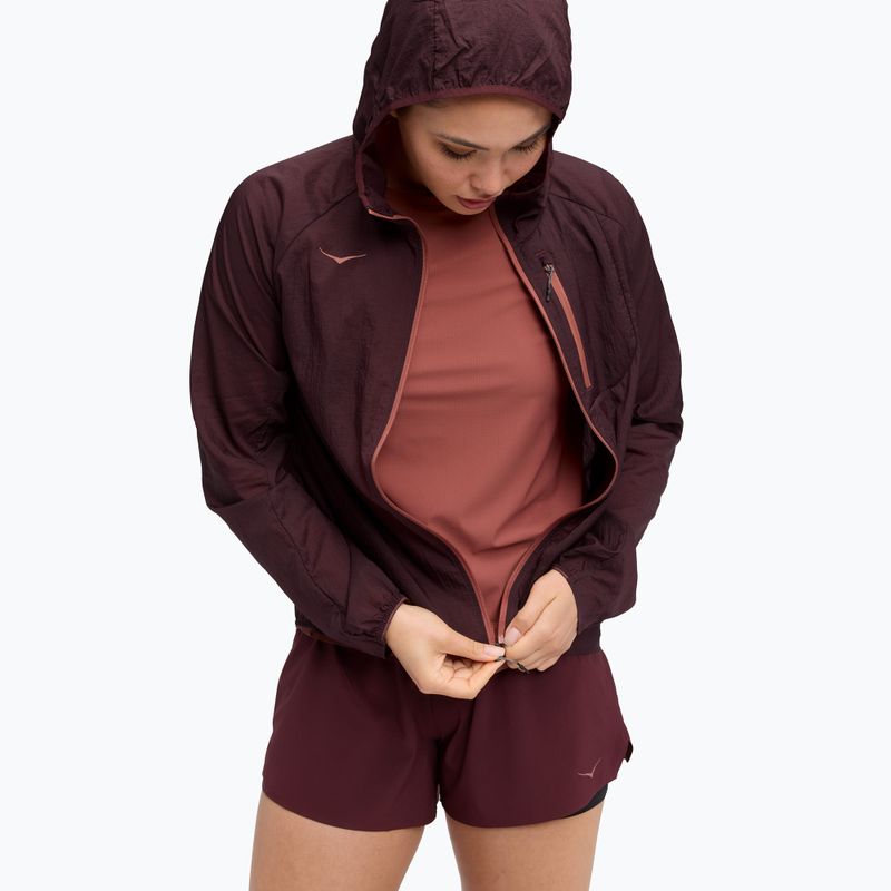 Kurtka do biegania damska HOKA Skyflow black cherry 5