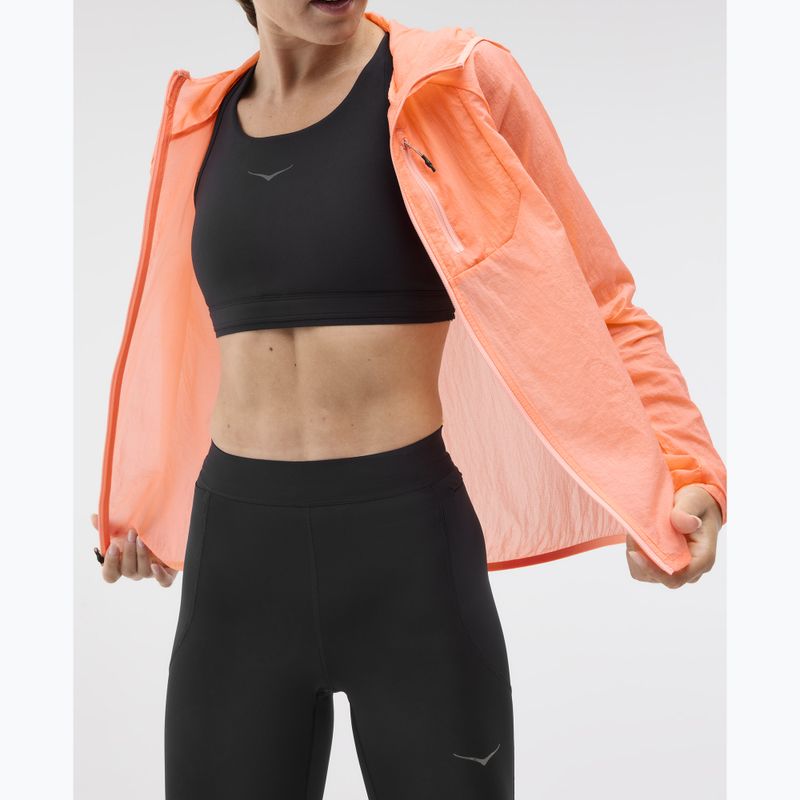 Kurtka do biegania damska HOKA Skyflow neon cantaloupe 4
