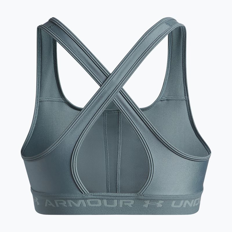 Biustonosz treningowy Under Armour Crossback Mid jasper blue/serpentine 4