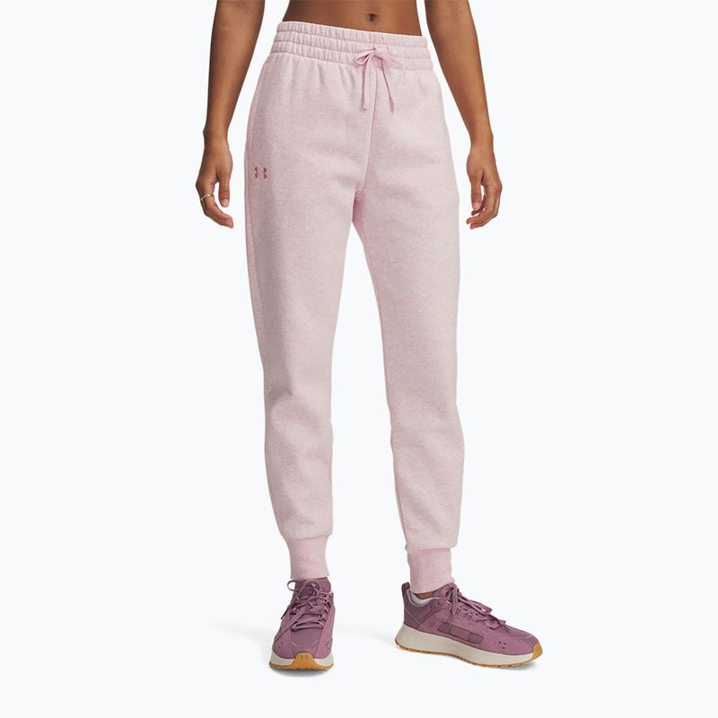 Spodnie damskie Under Armour Rival Fleece prime pink light heather/prime pink