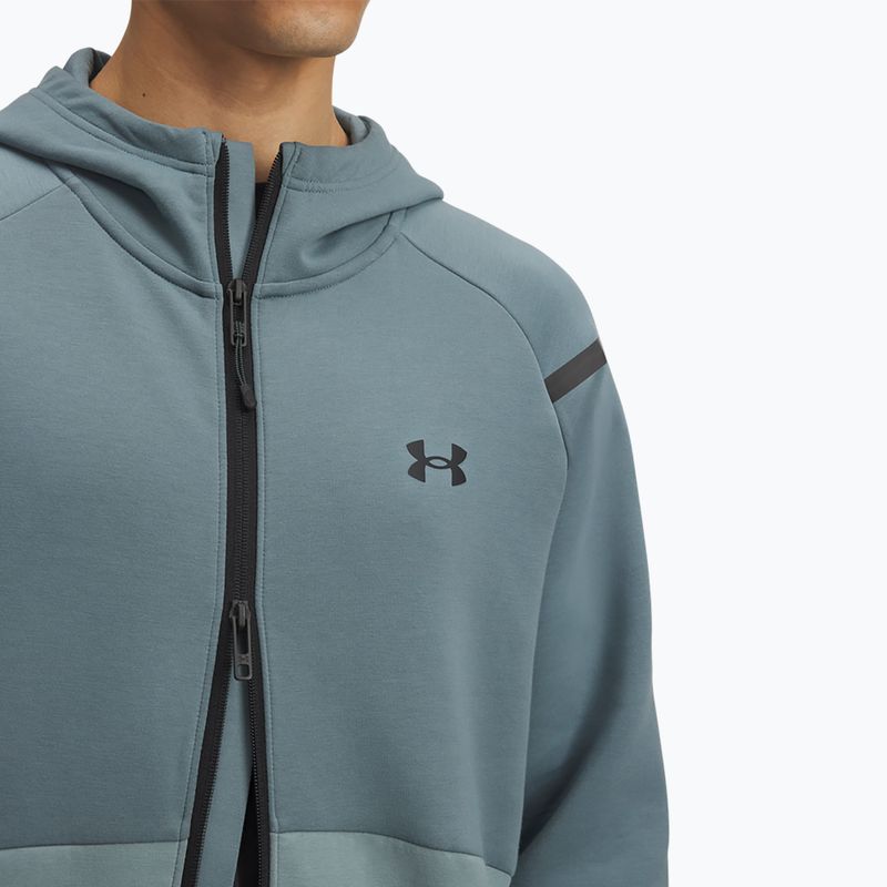 Bluza męska Under Armour Unstoppable Fleece Full Zip HD jasper blue/serpentine/black 3