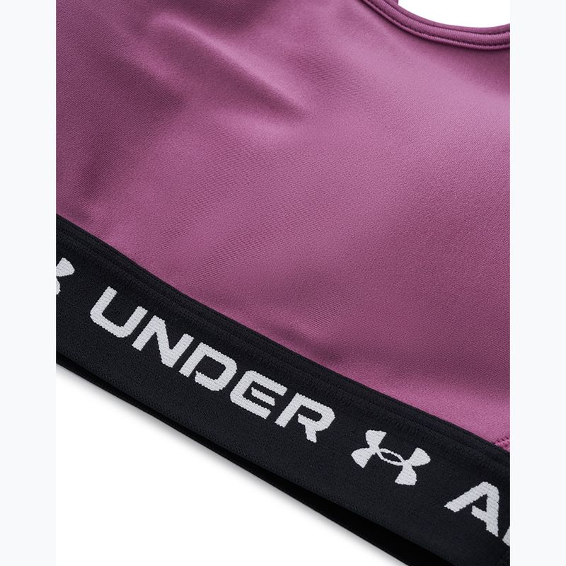 Biustonosz treningowy Under Armour Crossback Mid fuchsia dusk/black/white 3