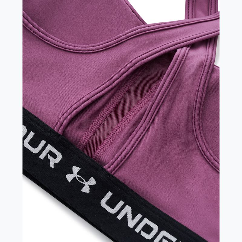 Biustonosz treningowy Under Armour Crossback Mid fuchsia dusk/black/white 4