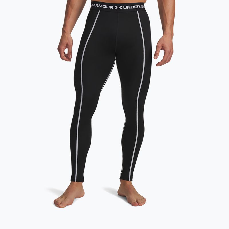 Legginsy męskie Under Armour Cold Weather Grid black/white/white