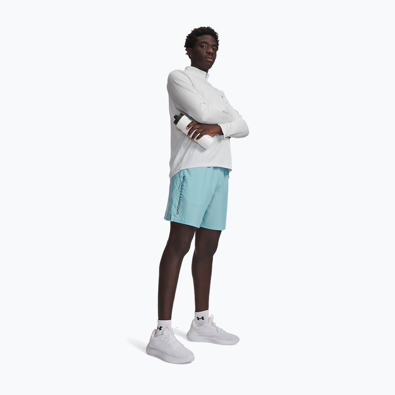 Spodenki treningowe męskie Under Armour Woven Wordmark blue haze/black 2