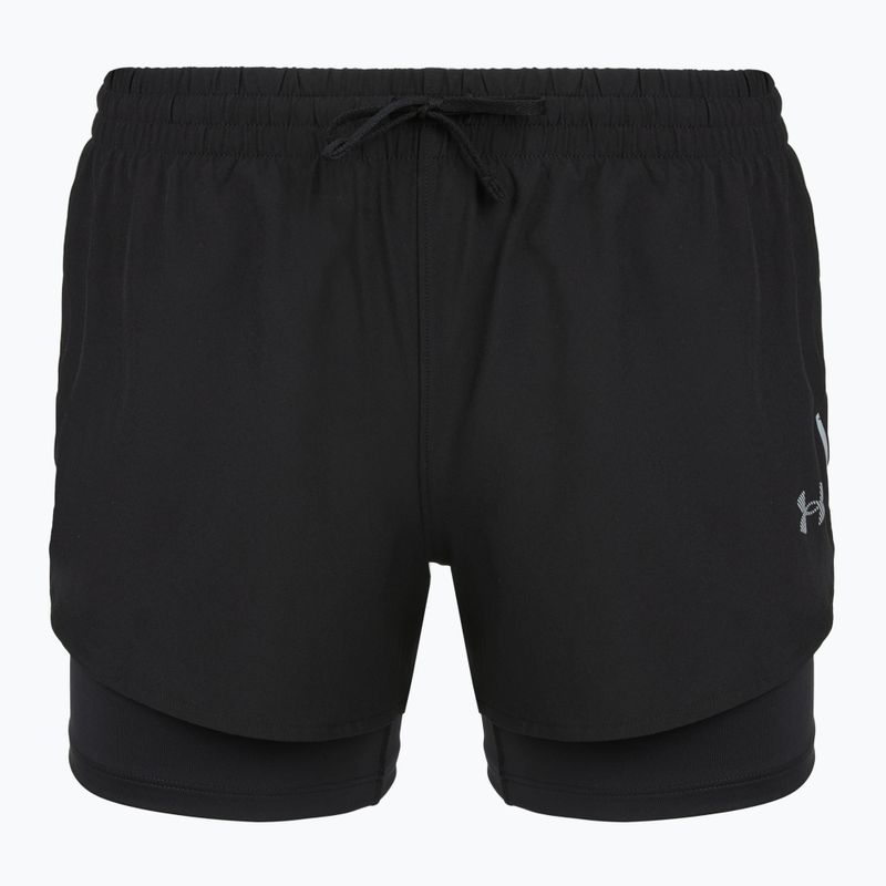 Spodenki do biegania damskie Under Armour Velociti Pro 4" 2N1 ultimate black/ultimate black/ultimate black