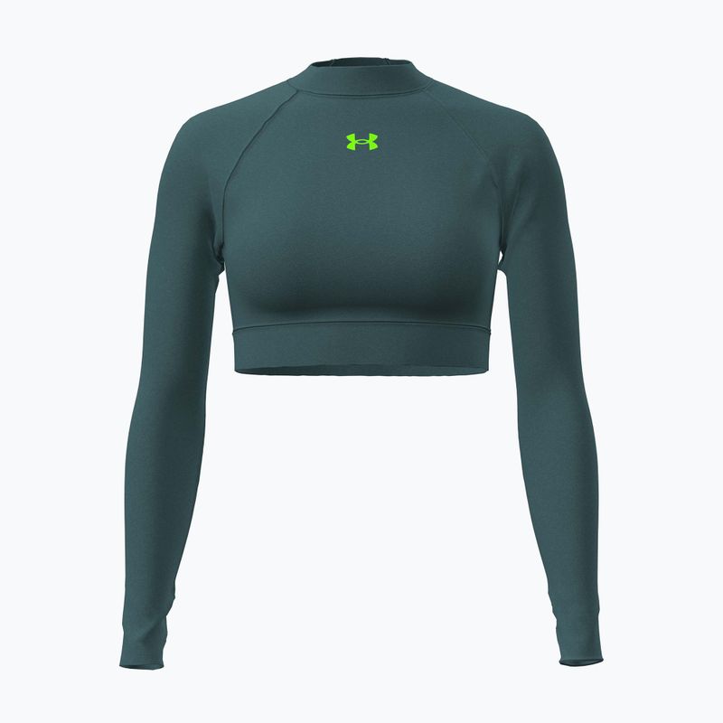Longsleeve treningowy damski Under Armour HeatGear Crop Mock rack green/hyper green