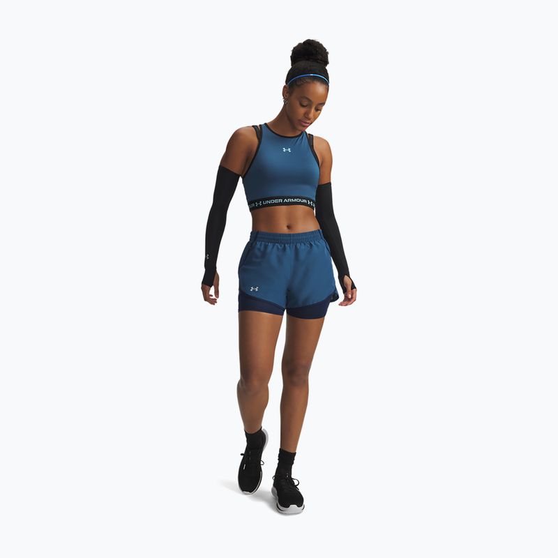Spodenki do biegania damskie Under Armour Fly By 2IN1 wham blue/hyper green/white 2
