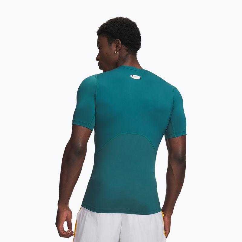 Koszulka treningowa męska Under Armour HG Armour Comp rack green/white 2